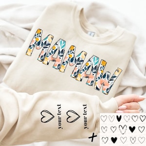 Mamaw Floral PNG, Mamaw PNG, Mamaw Personalizado, Nomes de Mamaw com Crianças, Design de Camisa para Dia das Mães, Sublimação Floral Mamaw, Dia das Mães Png
