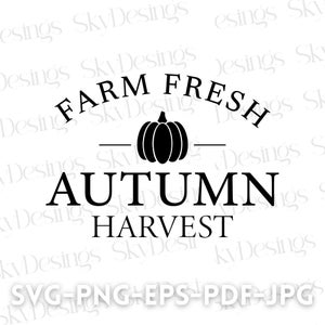 Fattoria fresca raccolta autunnale SVG, fattoria fresca segno SVG, fattoria fresca raccolta SVG, fattoria fresca Svg, autunno, autunno, zucche fresche di fattoria, zucca Svg
