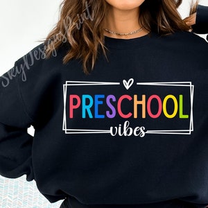Preschool Vibes SVG-PNG, Preschool Shirt Svg, Preschool Teacher Svg, Back to School Svg, Hello Preschool Svg, First Day of School Svg
