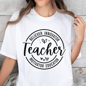 Lehrer SVG, Anhänger Believer Innovator Motivator Educator dafür, Lehrer-Shirt-Svg, Lehrer-Anerkennung Svg, Lehrer-Leben Svg, Lehrer-Geschenk-Svg