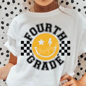 Vierde leerjaar SVG, terug naar school Svg, 4e leerjaar PNG, leraar Svg, Hallo 4e leerjaar, geruit, 4e leerjaar Shirt Svg, eerste dag van school Svg