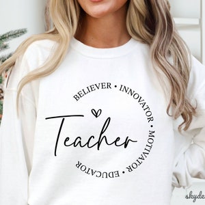 Believer Innovator Motivator Educator SVG, Lehrer SVG, Lehrer Shirt, Lehrer Wertschätzung, Lehrer Leben, Back to School