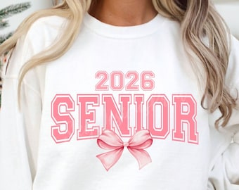 Senior 2026 PNG, Coquette Pink Bow Png, Coquette Senior 2026 Png, Class of 2026 Png, Graduation 2026 Png, 2026 Graduate Png,Varsity,Grad Png