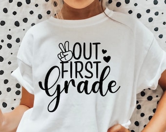 Paz, primer grado, SVG, graduado de primer grado, último día de clases, SVG, camiseta de graduación de primer grado, SVG, fin de clases, SVG de Cricut