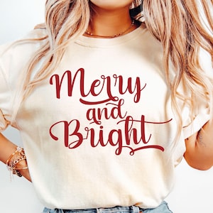 Merry and Bright SVG-PNG, Merry Svg, Koszulka świąteczna Svg, Retro Christmas Svg, Projekt świąteczny, Merry Christmas Svg, Zima, Holiday Svg