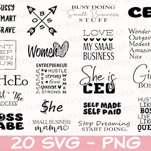 Lot de SVG entrepreneur, lot de Svg de motivation, Svg inspirant, Svg de bébé patron, Svg de maman de patron, fichier de coupe Svg de propriétaire de petite entreprise