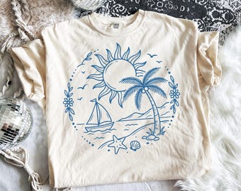 Summer Coastal SVG PNG, Beach Svg, Sunshine Svg, Boat Svg, Beach Life Svg, Summer Svg, Vacation Svg, Summer Vacation Shirt Design
