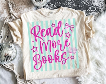 Read More Books SVG, Coquette Striped Bookworm PNG, Book Lover Svg, Bookish Svg, Trendy Reader Shirt Svg, Girly Reading Club Png