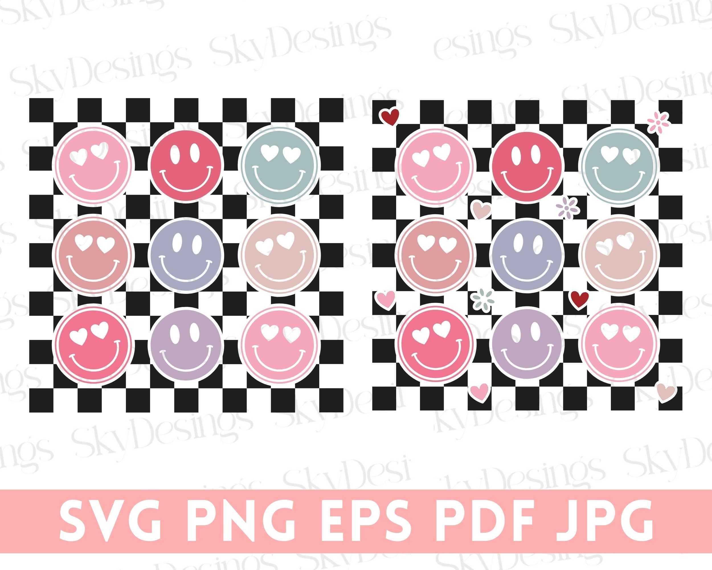 Checkered Happy Face SVG PNG, Valentine SVG, Valentine Shirt Svg ...