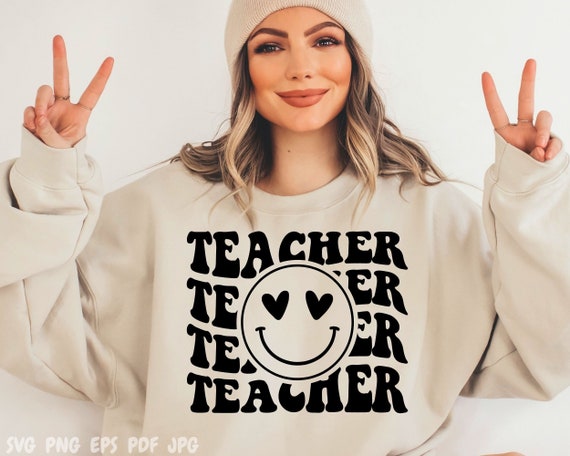Teacher SVG, Teacher Shirt Svg, Teacher Happy Face Svg, Teacher Png, Teacher Appreciation Svg, Teacher Life Svg,Retro Teacher Svg,School Svg