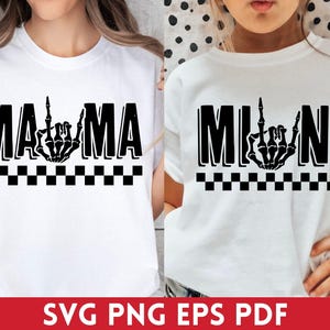 ハロウィンママミニSVG、ママミニハロウィンシャツSVG、スケルトンハンドSVG、ハロウィンママSVG、ママと私SVG、不気味な季節SVG、PNG