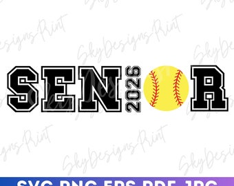 Softball Senior 2026 SVG, Svg de softball, Svg de softball senior, Svg de senior 2026, Svg de maillot de softball senior, promotion 2026, Remise des diplômes de softball
