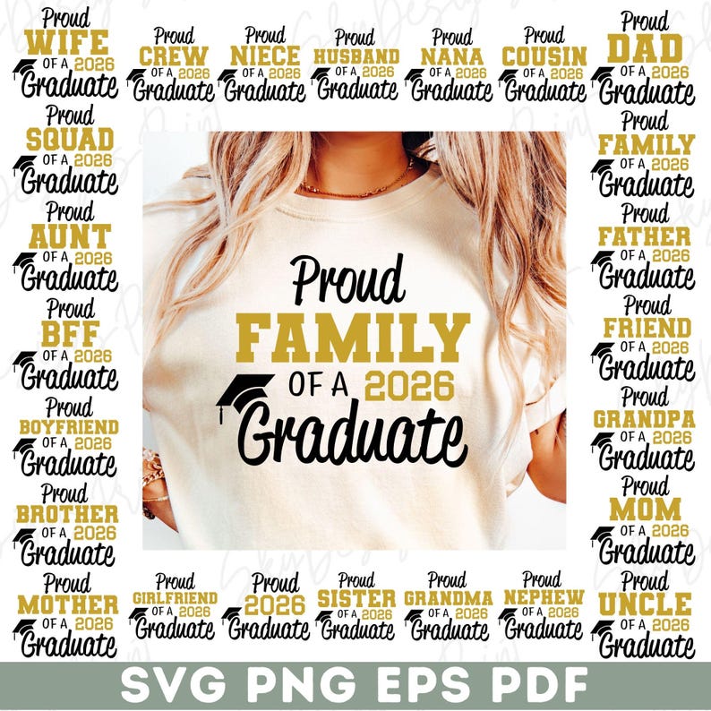 Stolze Familie von 2026 Graduate SVG, 2026 Graduierung SVG-Bundle, Senior Familie svg, stolze graduierten Familie svg, Klasse von 2026, Graduierung svg Bild 1
