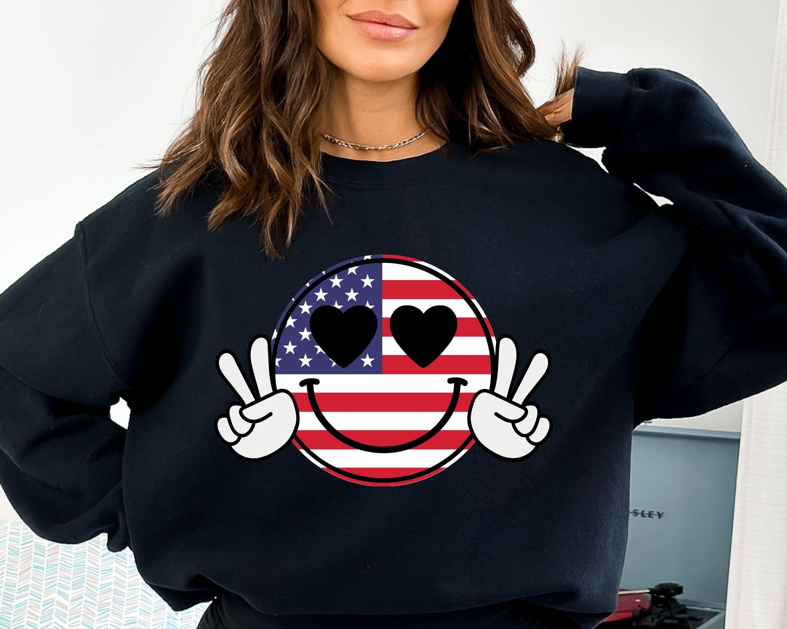 American Flag Smile Face SVG, 4th of July Svg, American Flag