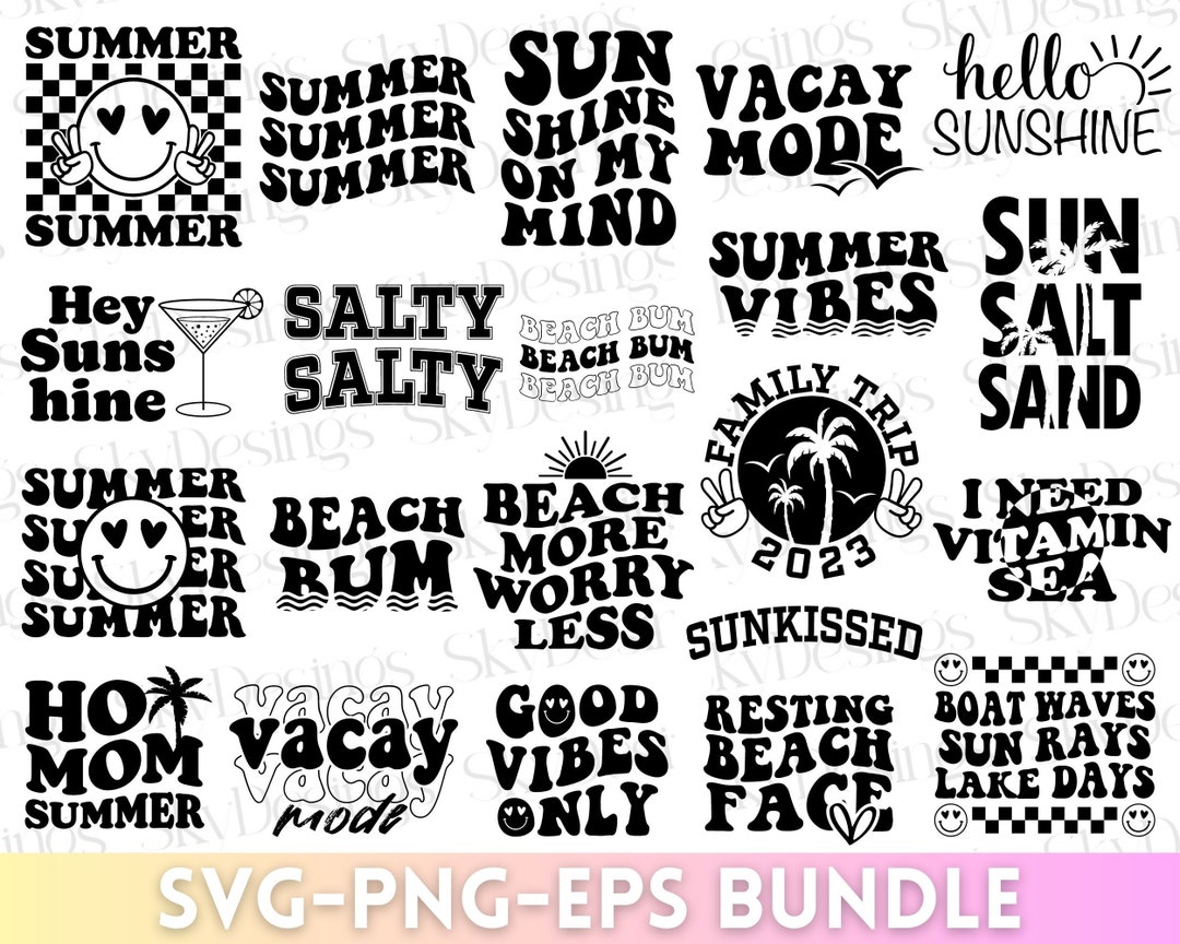 Summer SVG Bundle Retro Summer SVG Beach SVG Summertime - Etsy