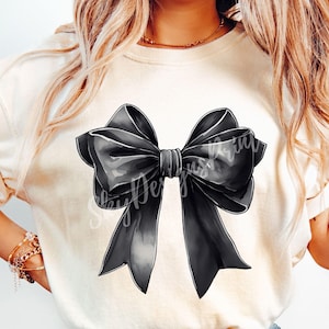 Coquette Black Bow PNG, Black Bow Png, Coquette Bow Png, Watercolor Black Bow Png, Bow Png, Black Bow Clipart, Black Ribbon Png, Trendy Png