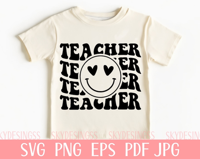 Teacher SVG, Teacher Shirt Svg, Teacher Happy Face Svg, Teacher Png, Teacher Appreciation Svg, Teacher Life Svg,Retro Teacher Svg,School Svg image 4