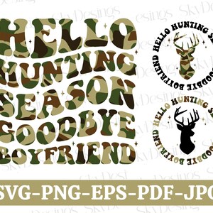 Hallo Jagdsaison Auf Wiedersehen Freund SVG, Tarnmuster, Jagdsaison SVG, Auf Wiedersehen Freund SVG, Jagdsaison Shirt SVG, Hirsch Saison Design