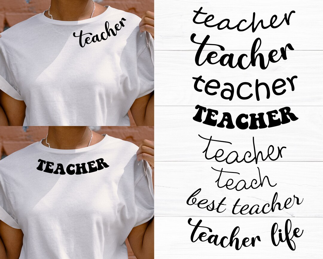 Teacher SVG, Curved Teacher Svg, Teacher Shirt Svg, Teacher