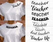 Teacher SVG, Curved Teacher Svg, Teacher Shirt Svg, Teacher Appreciation Svg, Teacher Shirt Collar Svg, Teacher Svg Bundle, Teacher Life Svg