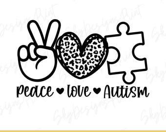 Fred Kärlek Autism SVG, Autismmedvetenhet SVG, Autism Svg, Autism T-shirt Svg, Autismmedvetenhetsmånad Svg, Autism Pussel Svg, Autism Citat Svg