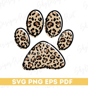 Leopard Paw SVG, Paw Print Svg, hond kattenliefhebber Svg, Dog Paw Svg, Cat Paw Svg, Paw Print Svg, hond Paw Print Svg, bont moeder Svg, Animal Paw PNG