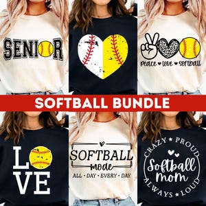 Softbal SVG-bundel, softbalshirt SVG, softbal moeder SVG, softbal senior SVG, softbal SVG, honkbal softbal hart SVG, liefde softbal SVG