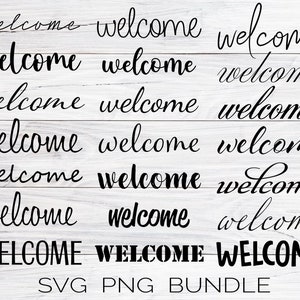 Welcome SVG Bundle Hand Lettered, Welcome Sign SVG, Welcome SVG, Farmhouse Welcome Sign Svg, Welcome Sign Svg Cut File, Welcome Png Cut File