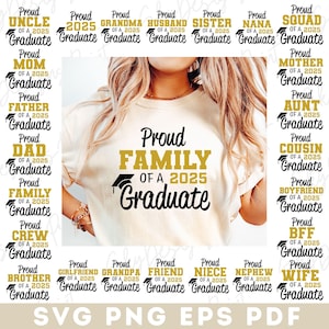 Fière famille des diplômés 2025 SVG, ensemble Svg de l'obtention du diplôme 2025, Svg famille senior, fier diplômé famille SVG, promotion 2025, Svg de l'obtention du diplôme