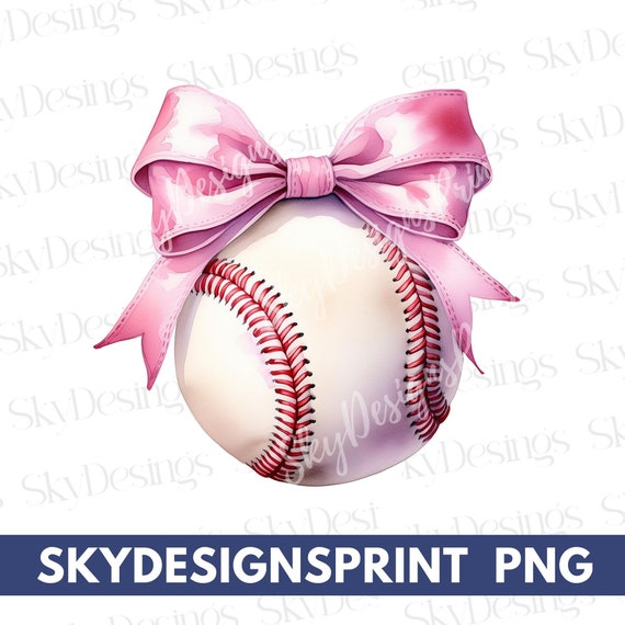 Baseball Coquette Bow PNG, Soft Girl Era Png, Baseball Png, Coquette Baseball Png, Pink Bow Design, Baseball Mom Png, Baseball Sister Png