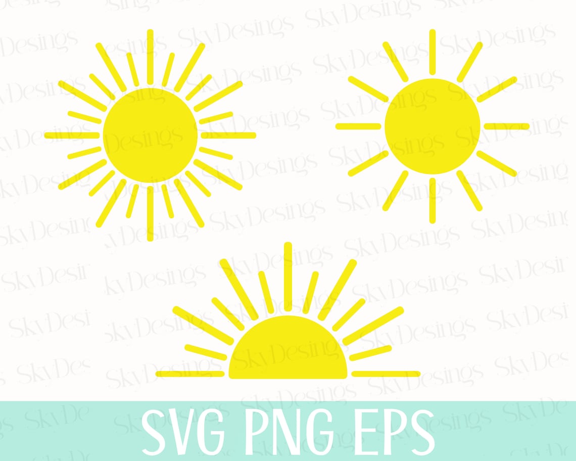 Sun SVG Sunrise SVG Sun Clipart Half Sun Svg Summer Sun - Etsy