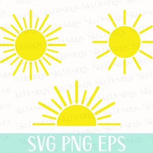 Sonne SVG, Sonnenaufgang SVG, Sonne Clipart, halbe Sonne, Sommer Sonne, Sonne geschnitten Datei, Sonne Silhouette, Sonne Vektor, Sonnenschein, Sonne SVG-Dateien für Cricut