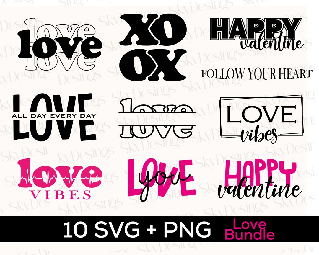 Valentine's Day SVG Bundle, Love Bundle SVG, Valentine Shirt Svg, Happy ...