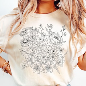 Boho Wildflower SVG Bundle: Floral Bouquet, Botanical Design (Digital Download)