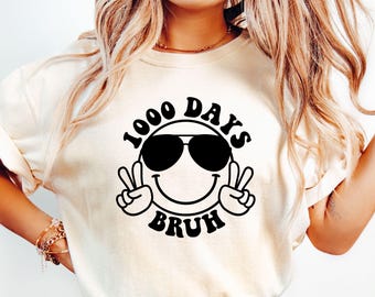 1000 Tage Bruh SVG, 1000 Tage Schule SVG, 5