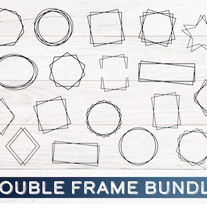 Doppelrahmen SVG Bundle, quadratischer Rahmen svg, Monogramm Rahmen svg, Doppelter Rahmen svg, Rechteck, Oval, Stern, Kreisrahmen für Cricut, Silhouette