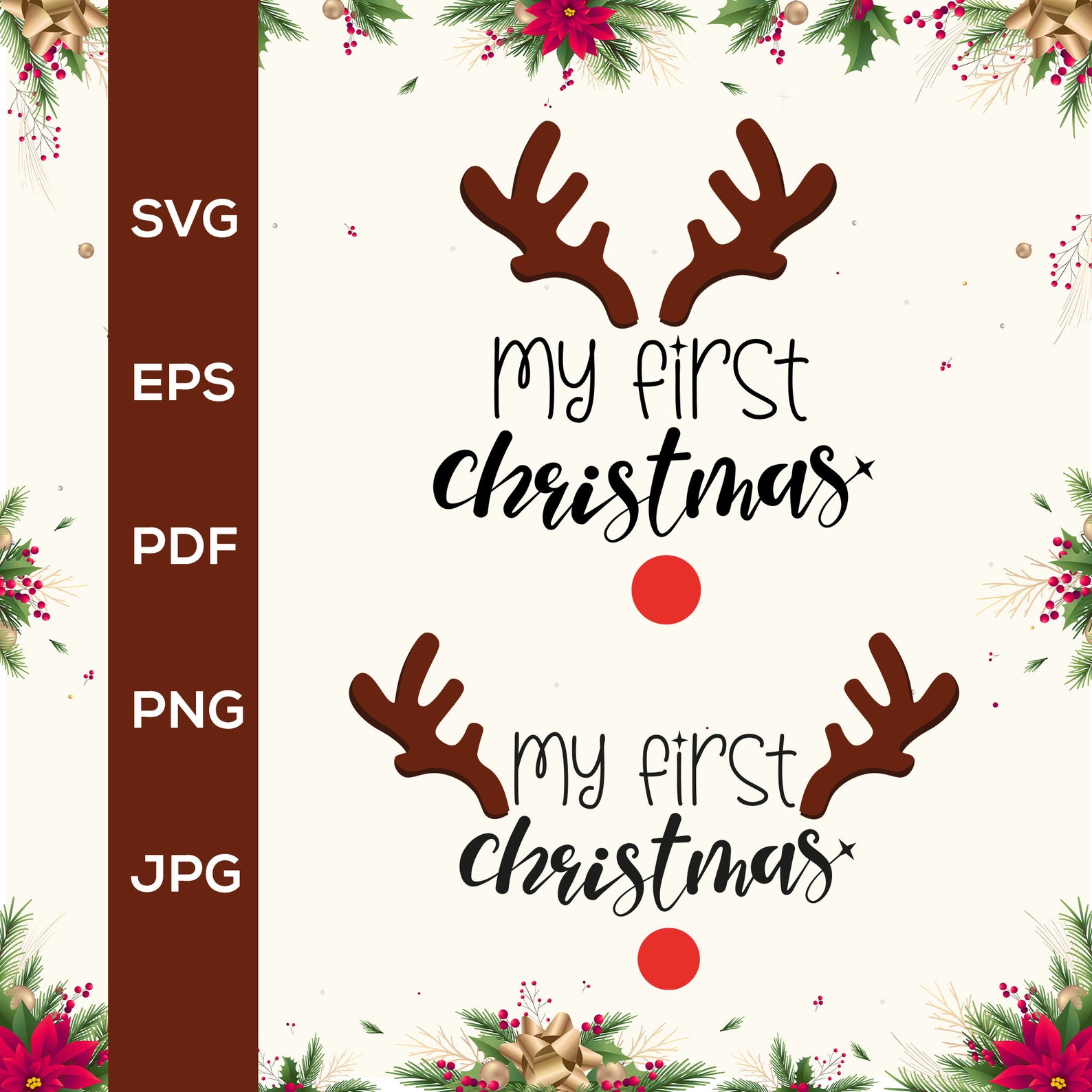 My First Christmas Bundle Svg Baby 1st Christmas Sublimation Etsy