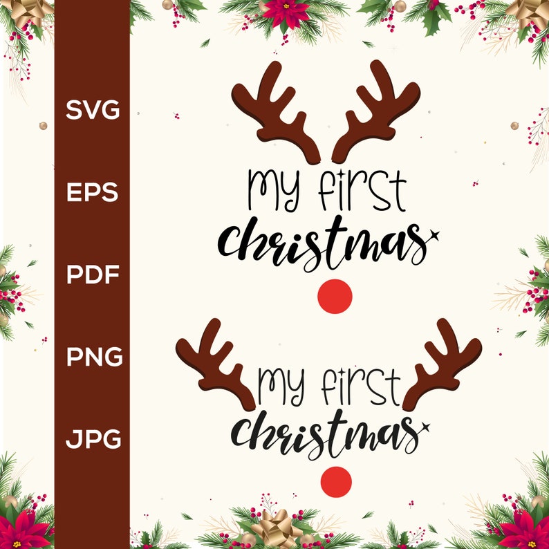 My First Christmas Bundle Svg Baby 1st Christmas Sublimation Etsy