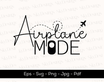 Modo avión SVG, diseño de viaje de vacaciones (descarga digital)