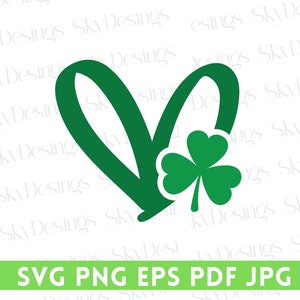 Saint Patrick&#39;s Day Heart SVG, Shamrock SVG, Shamrock Heart Svg, St. Patty&#39;s Day Svg, Irish Svg, Clover Svg, Lucky Svg, Cut File Cricut