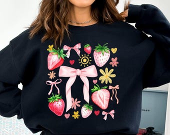 Boho Erdbeere Kokette PNG: Preppy Sommer Design (Digitaler Download)