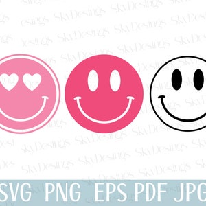 Smile Face Svg, Heart Eye Smile Face Svg, Happy Face Svg, Smile Face Heart Svg, Smile Face Png, Smile Face Clipart, Smile Svg, Cut File