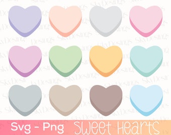 Candy Hearts SVG, Conversation Valentines Day Clipart (Digital Download)