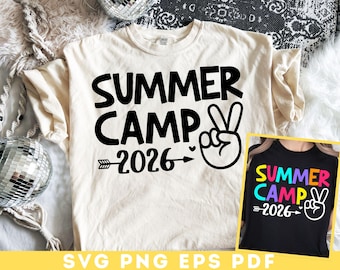 Letni obóz 2026 SVG, kemping SVG Png, letnia koszulka wakacyjna SVG, letni obóz SVG, życie na obozie SVG, koszulka kempingowa Png, załoga kempingowa SVG