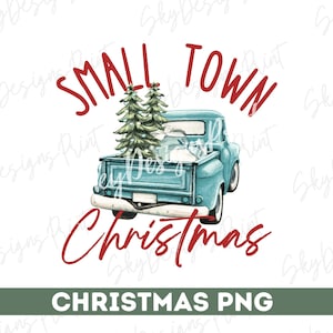 Kleinstadt Weihnachten PNG, Weihnachtsbaum Png, Blauer LKW Png, Weihnachtstruck Png, Weihnachtshemd Png, Weihnachten Png, Westliche Weihnachten Png