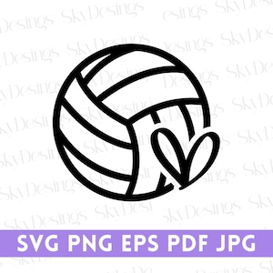 Voleibol SVG, Esquema de voleibol con corazón svg, Voleibol bola svg, Archivos de corte de voleibol, Archivos vectoriales de voleibol, Clip Art de voleibol