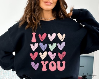 I Love You PNG, Valentine's Day Png, Valentine Heart Png, Valentine Shirt Svg, Heart Png, Love Svg, Retro Valentine Png,Groovy Valentine Png