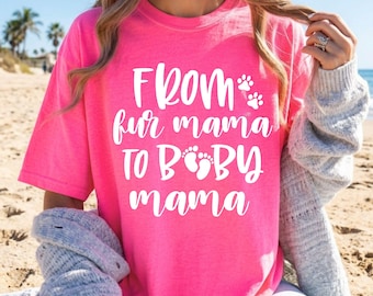 From Fur Mama To Baby Mama SVG PNG, Funny Pregnancy Svg, Mom Life Svg, Dog Lover Svg, New Mom Svg, Maternity Svg, Mom to Be Svg