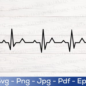 Heartbeat lijn SVG, Heartbeat SVG, Ekg Svg, Heartbeat Pulse Svg, Heartbeat Clipart, gezondheidszorg Svg, verpleegkundige leven Svg, EKG gesneden bestanden voor Cricut