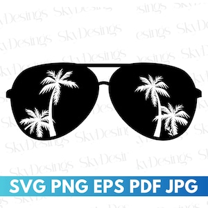 Palm Tree Sunglasses SVG, Beach Sunglasses SVG, Summer Svg, Vacation Svg, Beach Svg, Beach Vibes Svg, Vacation Shirt Svg, Sunglasses Svg